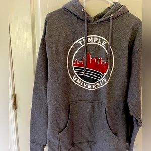 Grey Temple University Hoodie Large